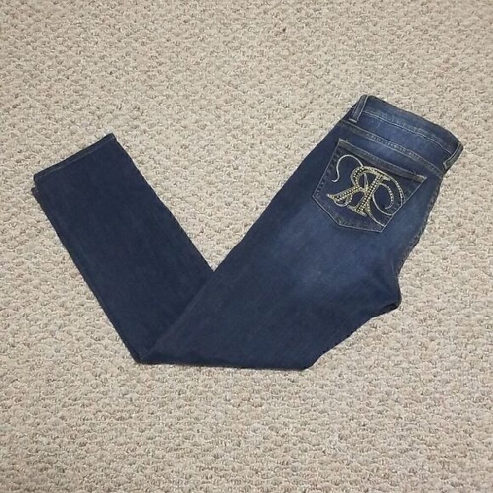 ROCK & republic mid-Rise berlin gold embellished stonewashed straight le… - Picture 8 of 8